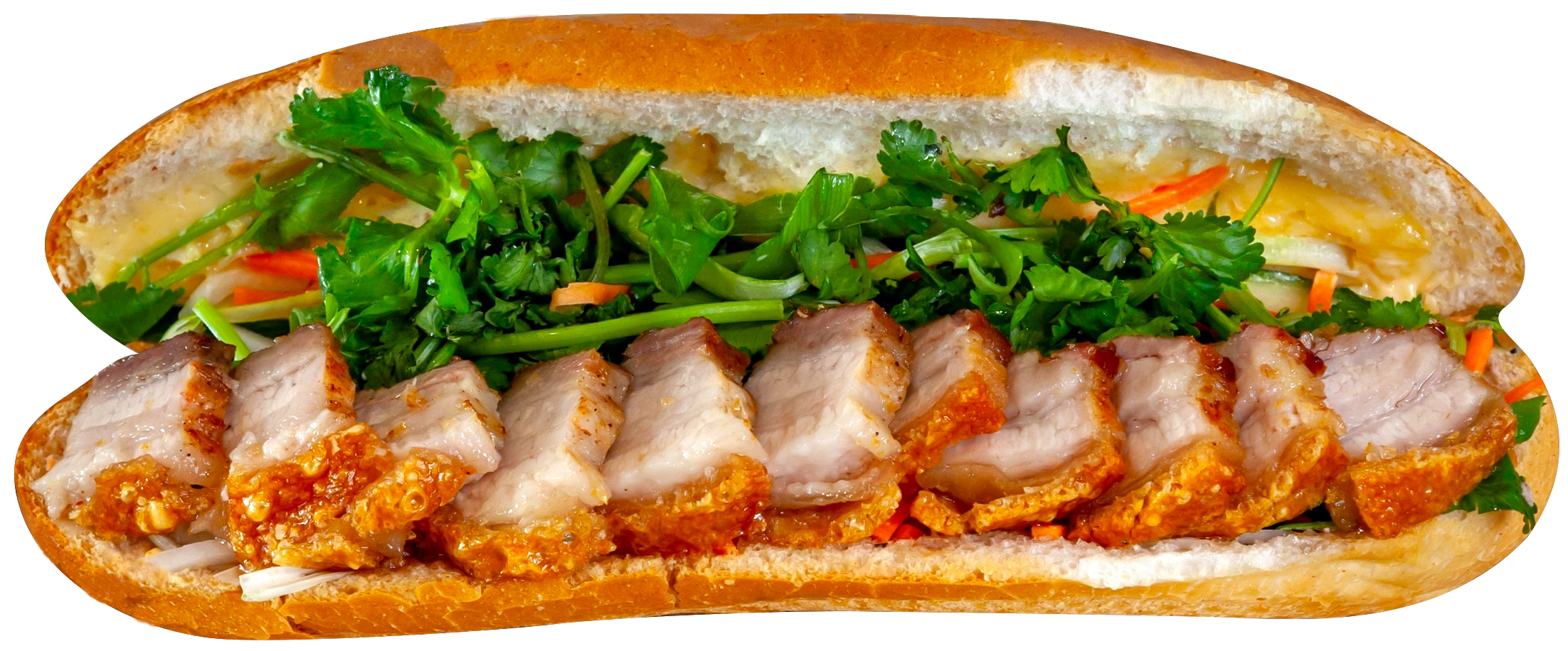 Crackling Roasted Pork Belly Banh mi